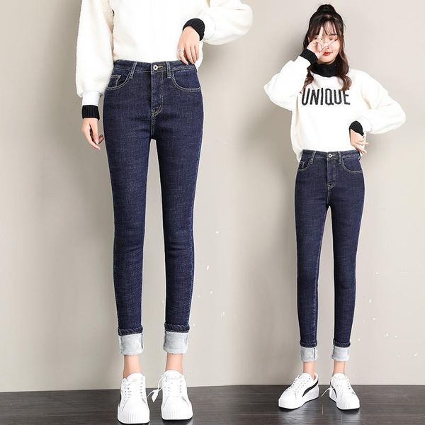 women's jeans winter high waist warm skinny female thicken fleece denim pencil pants slim stretch casual trousers women, Blue
women's jeans winter high waist warm skinny female thicken fleece denim pencil pants slim stretch casual trousers women, Blue