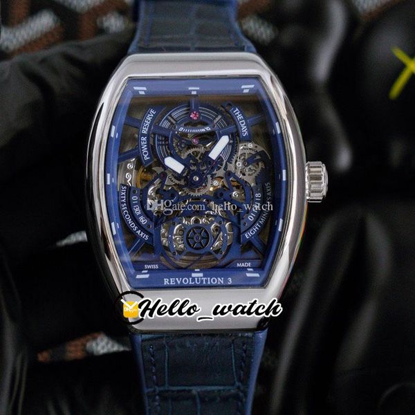 42mm men's collection revolution 3 v45 sc dt watches blue dial automatic mens watch steel case leather rubber strap hwfm hello_watch, Slivery;brown
42mm men's collection revolution 3 v45 sc dt watches blue dial automatic mens watch steel case leather rubber strap hwfm hello_watch, Slivery;brown