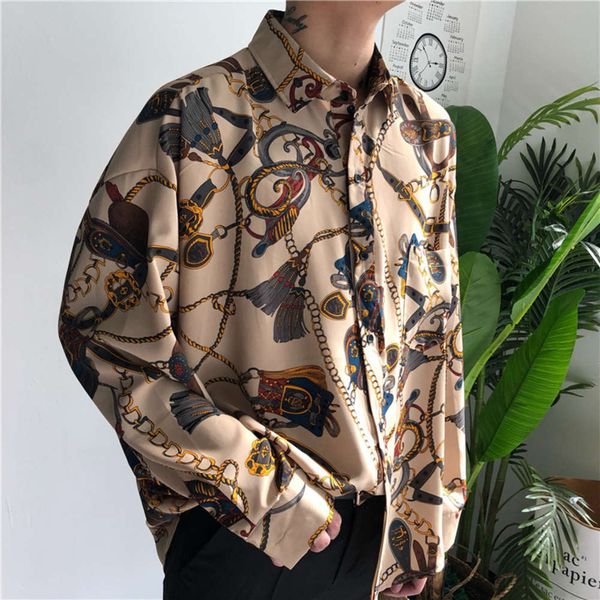 men's casual shirts shirt silky soft chiffon men's modern chain printed ov casual loose for men and women o08c xr3k, White;black
men's casual shirts shirt silky soft chiffon men's modern chain printed ov casual loose for men and women o08c xr3k, White;black