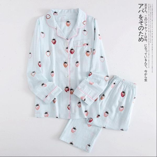 fresh 100% gauze cotton pajamas women sleepwear sets spring summer japanese kawaii strawberry homewear casual long sleeve, Black;red
fresh 100% gauze cotton pajamas women sleepwear sets spring summer japanese kawaii strawberry homewear casual long sleeve, Black;red