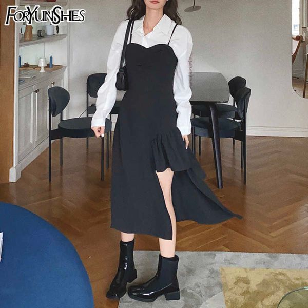 foryunshes spring summer black asymmetrical spaghetti strap dress high waist vestido de mujer fashion 210709, Black;gray
foryunshes spring summer black asymmetrical spaghetti strap dress high waist vestido de mujer fashion 210709, Black;gray