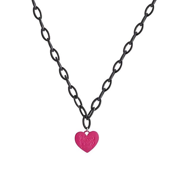 pendant necklaces hip hop punk feminine temperament letters pink love heart necklace trend short clavicle chain choker jewelry, Silver
pendant necklaces hip hop punk feminine temperament letters pink love heart necklace trend short clavicle chain choker jewelry, Silver