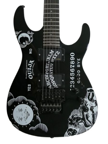 2022 new guitar ,gyesp-0002 black color personality pattern ,solid body ,black hardware, kirk hammett ouija 6 strings
2022 new guitar ,gyesp-0002 black color personality pattern ,solid body ,black hardware, kirk hammett ouija 6 strings