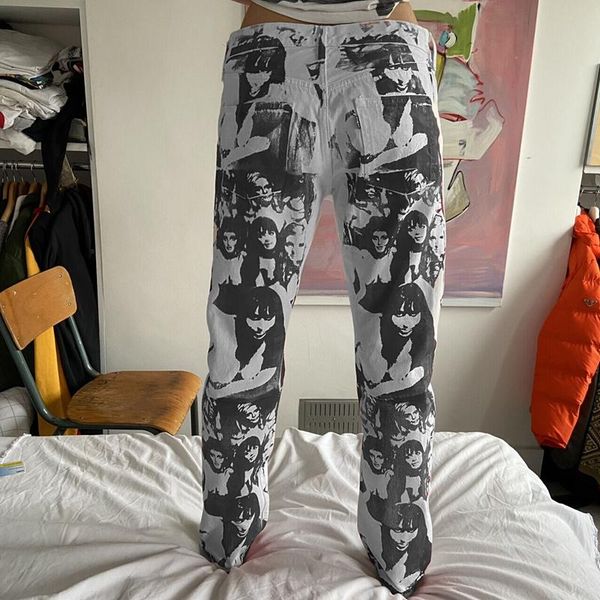 women's pants & capris 90s vintage print straight e-girl harajuku streetwear indie women high waist long trousers y2k aesthetic bottoms, Black;white
women's pants & capris 90s vintage print straight e-girl harajuku streetwear indie women high waist long trousers y2k aesthetic bottoms, Black;white
