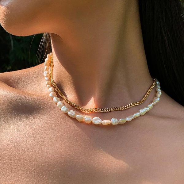 chokers european and american fashion leisure fresh water pearl metal chain double clavicle lovers necklace, Golden;silver
chokers european and american fashion leisure fresh water pearl metal chain double clavicle lovers necklace, Golden;silver