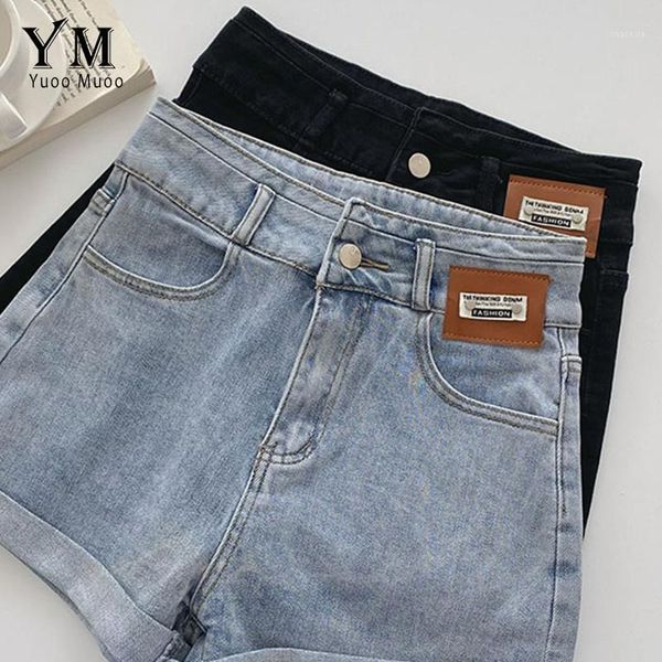 women's shorts yuoomuoo streetwear high waist roll up denim for women casual all match jean korean fashion summer, White;black
women's shorts yuoomuoo streetwear high waist roll up denim for women casual all match jean korean fashion summer, White;black