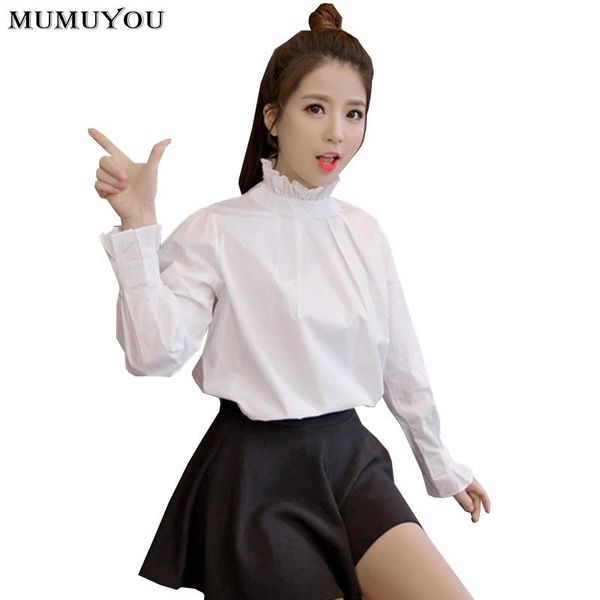 women's blouses & shirts women white sweet long sleeve ol ruffles slim stand collar petal blouse pullover autumn streetwear 915-256
women's blouses & shirts women white sweet long sleeve ol ruffles slim stand collar petal blouse pullover autumn streetwear 915-256