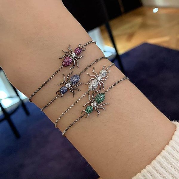 link, chain vintage style fashion charm chains bangle bracelets high-grade fine white blue green red ant bracelet for women, Black
link, chain vintage style fashion charm chains bangle bracelets high-grade fine white blue green red ant bracelet for women, Black