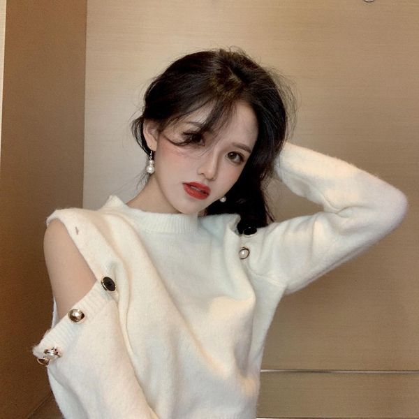 jxmyy new autumn and winter off-shoulder sweater long-sleeved diagonal buckle detachable loose style sweet gentle sweater 210412, White;black
jxmyy new autumn and winter off-shoulder sweater long-sleeved diagonal buckle detachable loose style sweet gentle sweater 210412, White;black