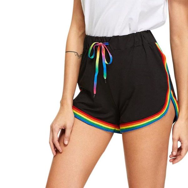 women's shorts women rainbow print elastic short high waist loose casual stretch h8, White;black
women's shorts women rainbow print elastic short high waist loose casual stretch h8, White;black