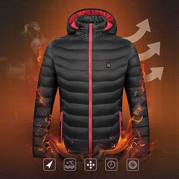 men's down & usb infrared heating winter men smart thermostat pure color hooded heated parkas warm jacket 2afd, Black
men's down & usb infrared heating winter men smart thermostat pure color hooded heated parkas warm jacket 2afd, Black