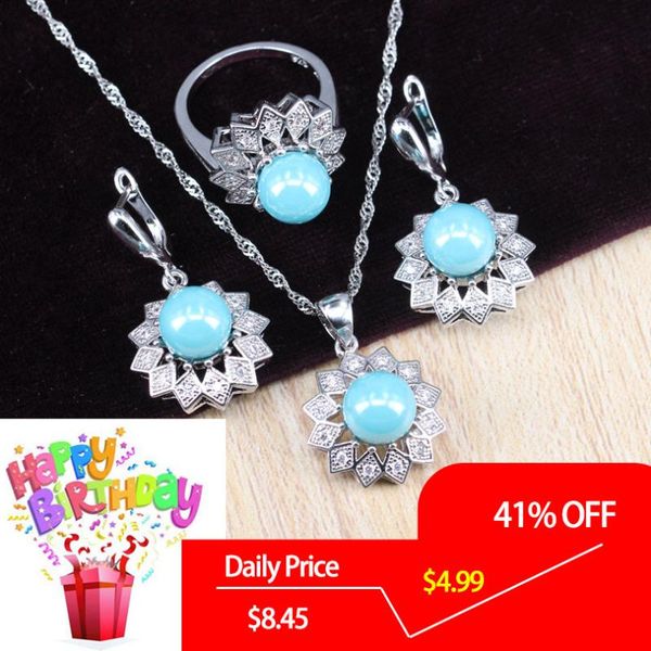 wedding jewelry sets silver 925 blue pearl necklace earrings ring for women pendant fashion, Slivery;golden
wedding jewelry sets silver 925 blue pearl necklace earrings ring for women pendant fashion, Slivery;golden