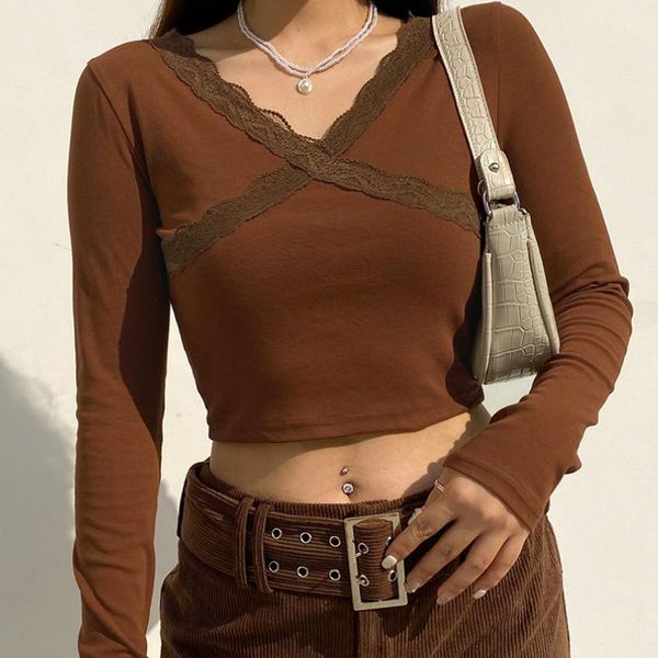 musuos casual fashion t-shirts women spliced lace v neck pullovers long sleeve slim crop ladies stylish autumn clothes 2021 women's t-, White
musuos casual fashion t-shirts women spliced lace v neck pullovers long sleeve slim crop ladies stylish autumn clothes 2021 women's t-, White