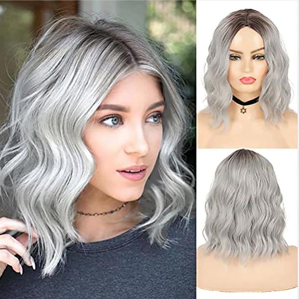 synthetic wigs hairjoy hair wig women grey ombre color short curly middle part heat resistant fiber, Black
synthetic wigs hairjoy hair wig women grey ombre color short curly middle part heat resistant fiber, Black