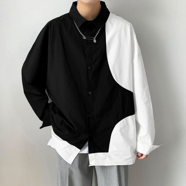 men's long sleeve color stitching hawaiian shirt camisa masculina french cuff mens cotton clothes fashion shirts -5xl 210410, White;black
men's long sleeve color stitching hawaiian shirt camisa masculina french cuff mens cotton clothes fashion shirts -5xl 210410, White;black