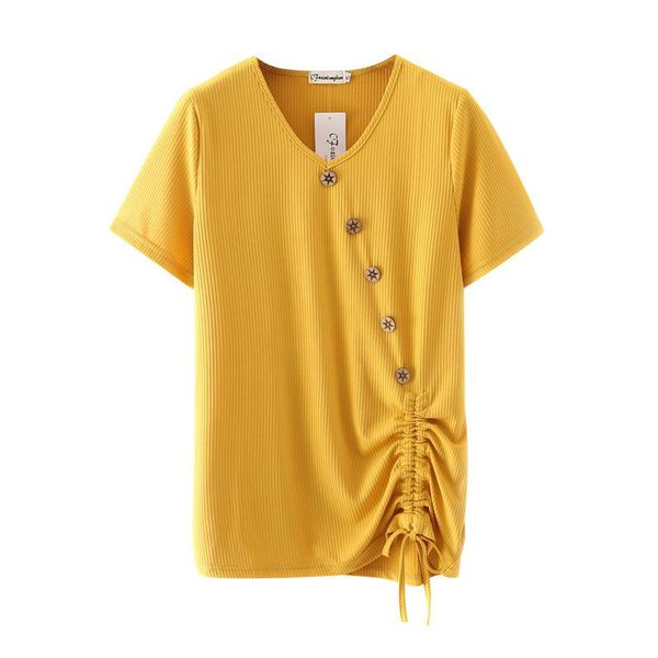 women t shirt oversize tees 2021 summer clothes short sleeve plus size oblique buckle ice silk drawstring camiseta mujer women's t-shi, White
women t shirt oversize tees 2021 summer clothes short sleeve plus size oblique buckle ice silk drawstring camiseta mujer women's t-shi, White