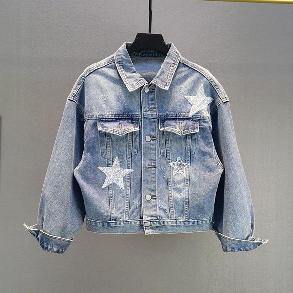 women's jackets 2021 spring autumn loose long sleeves jeans sequined denim coat for women blue jean jacket outwear girls leisure, Black;brown
women's jackets 2021 spring autumn loose long sleeves jeans sequined denim coat for women blue jean jacket outwear girls leisure, Black;brown