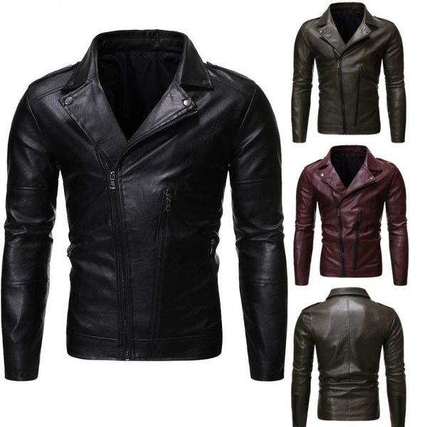 men's jackets leather jacket autumn winter black motorcycle zipper fashion outdoor casual blouse, Black;brown
men's jackets leather jacket autumn winter black motorcycle zipper fashion outdoor casual blouse, Black;brown