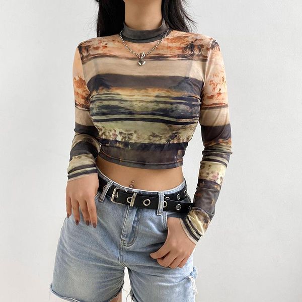 women's t-shirt 2021 personality bottoming shirt autumn clothes trend long sleeve half high collar short navel women, White
women's t-shirt 2021 personality bottoming shirt autumn clothes trend long sleeve half high collar short navel women, White