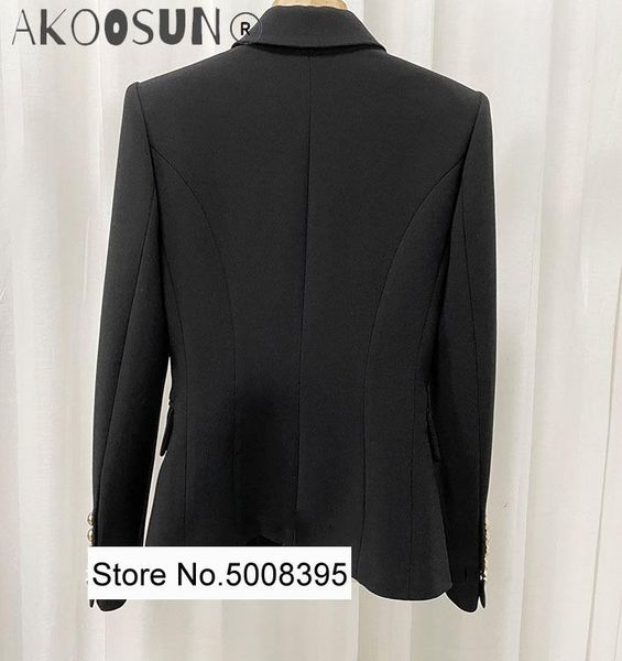 women's suits & blazers 2021ss woman classic black blazer gold lion buttons suit office lady, White;black
women's suits & blazers 2021ss woman classic black blazer gold lion buttons suit office lady, White;black
