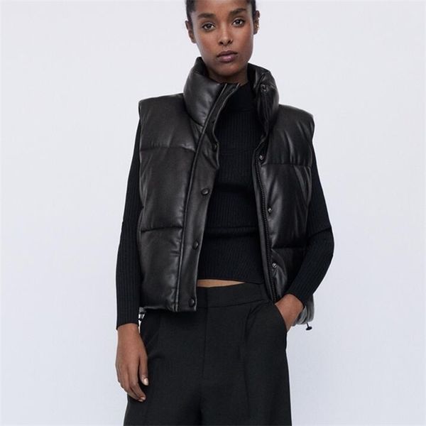 autumn winter za faux leather vest women fashion zipper sleeveless coat female casual short cold outwear ladies, Black;white
autumn winter za faux leather vest women fashion zipper sleeveless coat female casual short cold outwear ladies, Black;white
