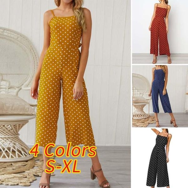 women's jumpsuits & rompers summer women 2021 sleeveless dot printed wide leg playsuits plus size loose ladies femme overalls, Black;white
women's jumpsuits & rompers summer women 2021 sleeveless dot printed wide leg playsuits plus size loose ladies femme overalls, Black;white