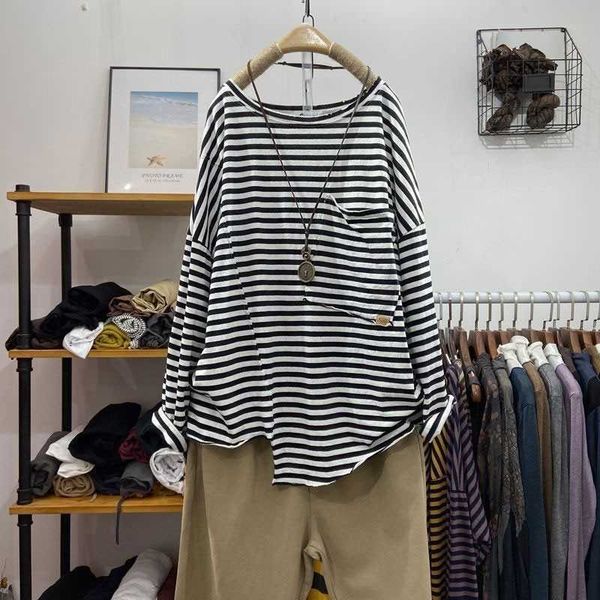 women's t-shirt spring autumn fashion women long sleeve loose casual tshirt 100% cotton big pockets o-neck striped tee shirt femme v21, White
women's t-shirt spring autumn fashion women long sleeve loose casual tshirt 100% cotton big pockets o-neck striped tee shirt femme v21, White