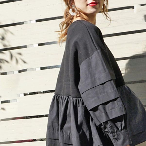 spring women long sleeve hoodie korean black ruffles patchwork loose pullover harajuku oversized streetwear
spring women long sleeve hoodie korean black ruffles patchwork loose pullover harajuku oversized streetwear