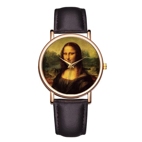 wristwatches brand women watches mona lisa smile dial lady wrist watch relojes leather strap quartz, Slivery;brown
wristwatches brand women watches mona lisa smile dial lady wrist watch relojes leather strap quartz, Slivery;brown