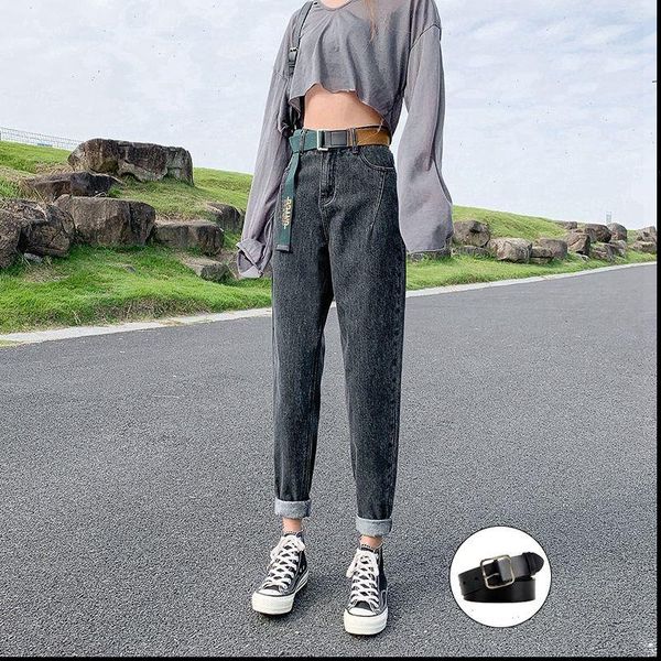 harlan high waist spring womens jeans and autumn students korean version of loose thin straight daddy pants, Blue
harlan high waist spring womens jeans and autumn students korean version of loose thin straight daddy pants, Blue