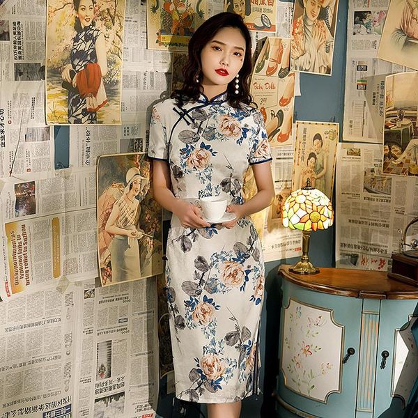 ethnic clothing spring summer cheongsam improved retro chinese style short sleeve floral print banquet qipao, Red
ethnic clothing spring summer cheongsam improved retro chinese style short sleeve floral print banquet qipao, Red