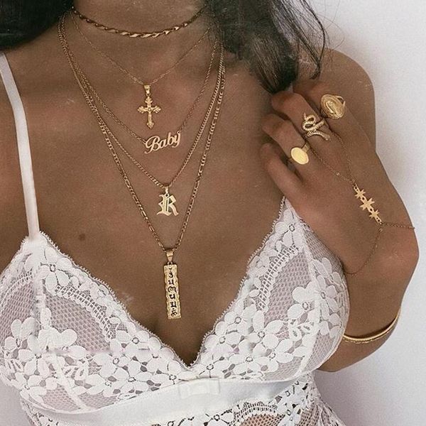 multilayer cross gold pendant necklace punk letter chain choker 2020 fashion women jewelry party gift, Silver
multilayer cross gold pendant necklace punk letter chain choker 2020 fashion women jewelry party gift, Silver