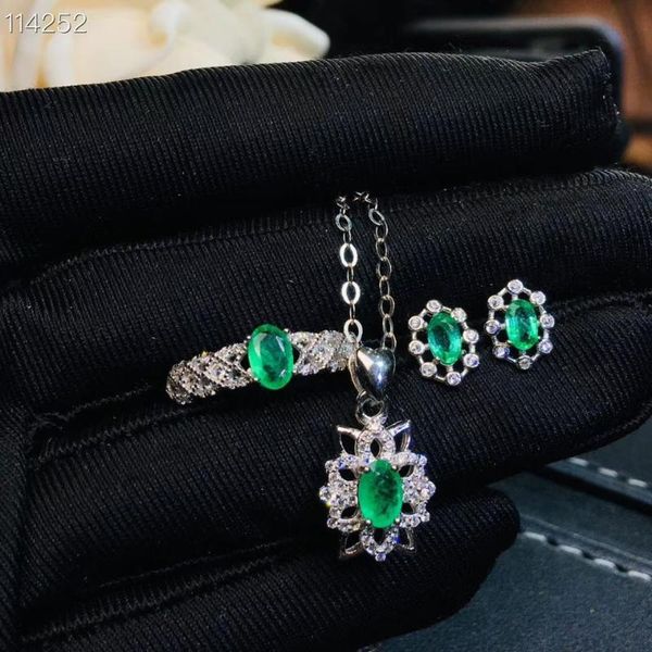bracelet, earrings & necklace natural green emerald ring pendant gemstone jewelry set s925 silver fashion feather stars women party, Black
bracelet, earrings & necklace natural green emerald ring pendant gemstone jewelry set s925 silver fashion feather stars women party, Black