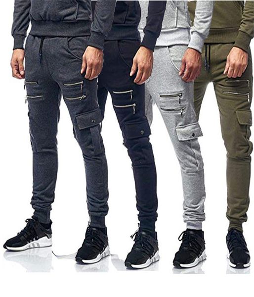 men's pants 4 colors mens sports zipper pocket design tight fit trousers hip-hop style casual fashion 249s, Black
men's pants 4 colors mens sports zipper pocket design tight fit trousers hip-hop style casual fashion 249s, Black
