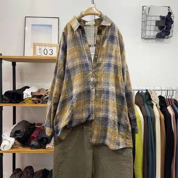 women's blouses & shirts spring/autumn korean style women casual loose long sleeve turn-down collar blouse single breasted plaid c, White
women's blouses & shirts spring/autumn korean style women casual loose long sleeve turn-down collar blouse single breasted plaid c, White