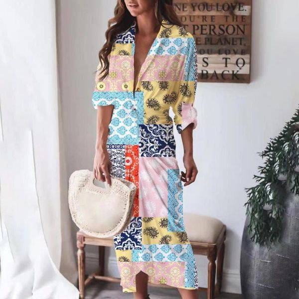 casual dresses elegant ladies dress summer fashion flower print shirt boho satin surface autumn single-breasted lace-up beach, Black;gray
casual dresses elegant ladies dress summer fashion flower print shirt boho satin surface autumn single-breasted lace-up beach, Black;gray