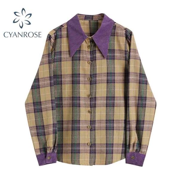retro spring plaid women's blouse long sleeve lapel single breasted shirt and female oversized leisure chic ladies 210515, White
retro spring plaid women's blouse long sleeve lapel single breasted shirt and female oversized leisure chic ladies 210515, White
