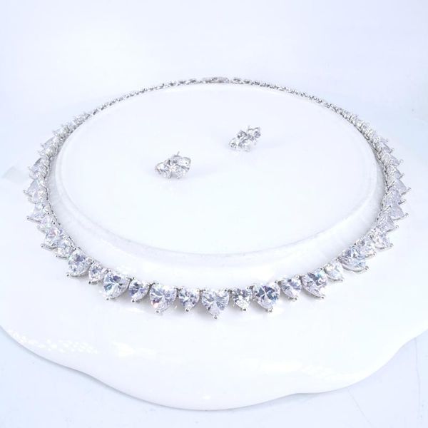 earrings & necklace 2021 fashion vintage crystal heart earring set wedding party birthday banquet jewelry, Silver
earrings & necklace 2021 fashion vintage crystal heart earring set wedding party birthday banquet jewelry, Silver