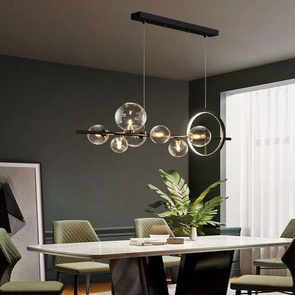 chandeliers nordic modern led glass ball chandelier lustre suspension light wall moon lamp bedroom