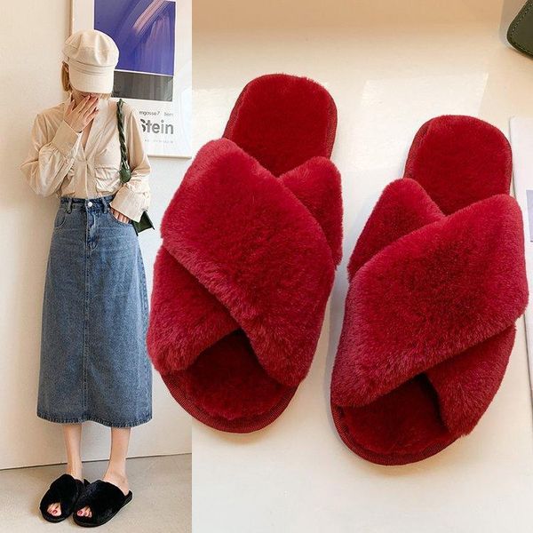 slippers maomao cotton female 2021 autumn winter women flat bottom open toe home one word cross plush, Black
slippers maomao cotton female 2021 autumn winter women flat bottom open toe home one word cross plush, Black