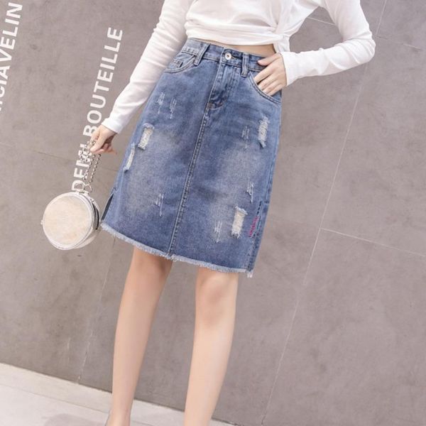 skirts #0224 summer scratched denim skirt women holes high waist a-line jeans ladies side split fashion retro jean short, Black
skirts #0224 summer scratched denim skirt women holes high waist a-line jeans ladies side split fashion retro jean short, Black