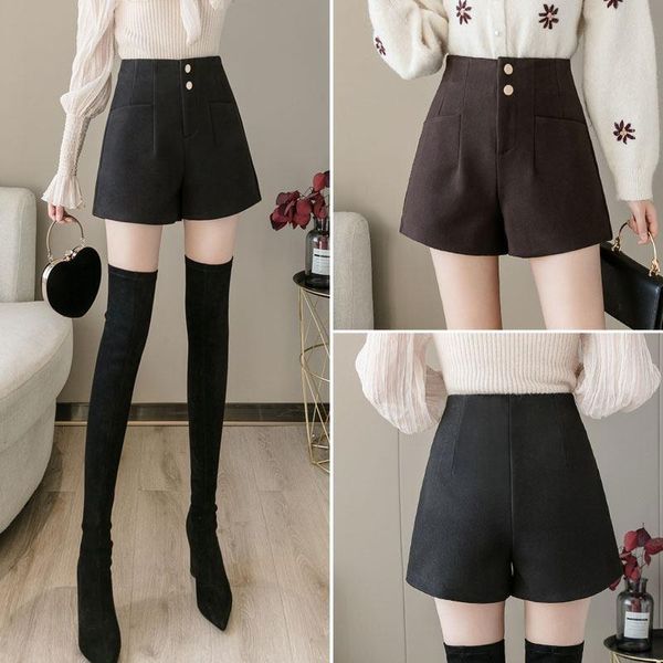 women's shorts autumn winter for women high waist wool solid color button loose short pants female casual wide leg g119, White;black
women's shorts autumn winter for women high waist wool solid color button loose short pants female casual wide leg g119, White;black