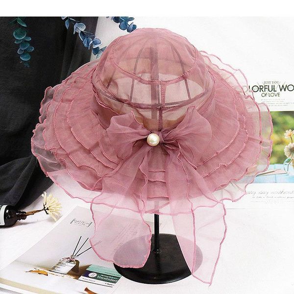 wide brim hats fashion sun hat female big eaves sunscreen summer style bow pearl foldable beach, Blue;gray
wide brim hats fashion sun hat female big eaves sunscreen summer style bow pearl foldable beach, Blue;gray