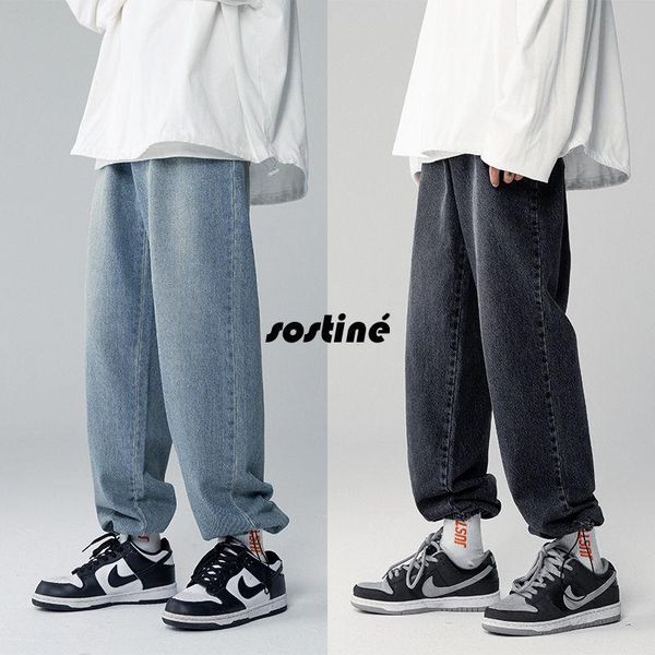 men's jeans straight leg solid color loose tied drawstring black blue the trousers college streets couples leisure korean
men's jeans straight leg solid color loose tied drawstring black blue the trousers college streets couples leisure korean