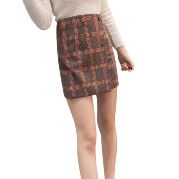 skirts autumn winter skirt women high waist cotton plaid a-line mini elegant buttons aujtumn short slim, Black
skirts autumn winter skirt women high waist cotton plaid a-line mini elegant buttons aujtumn short slim, Black