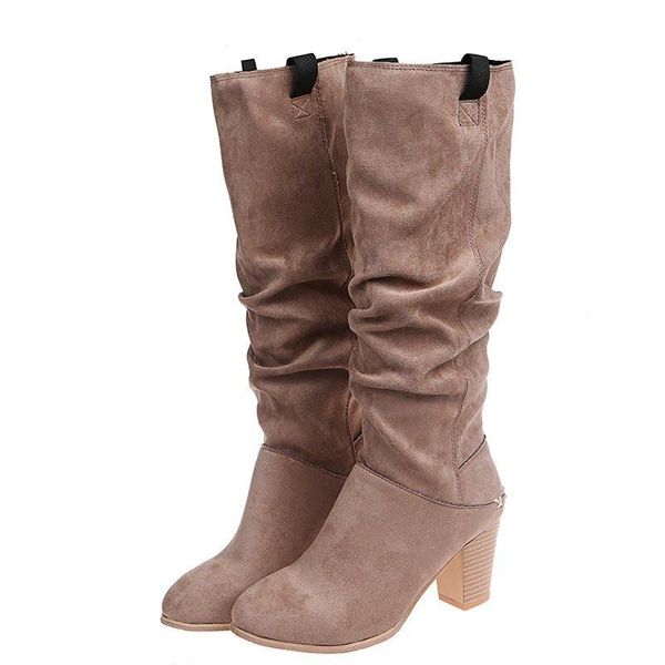 boots 2021 autumn and winter women's fashion fold design faux suede knee-length comfortable loose high heels, Black
boots 2021 autumn and winter women's fashion fold design faux suede knee-length comfortable loose high heels, Black