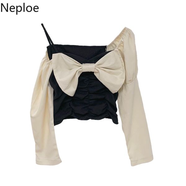 neploe wpmen bowknot contrast color patchwork shirt strapless puff sleeve blouse chic irregular blusas mujer 4l121 210422, White
neploe wpmen bowknot contrast color patchwork shirt strapless puff sleeve blouse chic irregular blusas mujer 4l121 210422, White