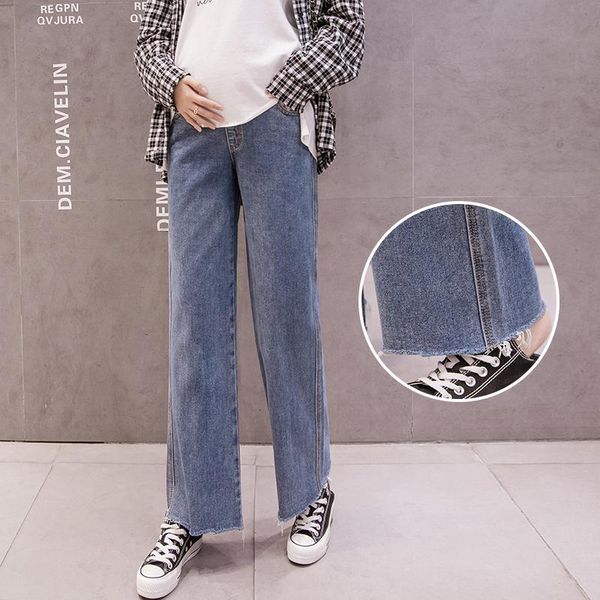 5098# wide leg loose denim maternity full long jeans elastic waist belly pants clothes for pregnant women pregnancy trousers bottoms, White
5098# wide leg loose denim maternity full long jeans elastic waist belly pants clothes for pregnant women pregnancy trousers bottoms, White