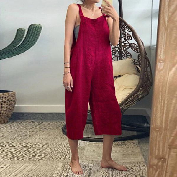 women's jumpsuits & rompers summer casual women pants wide legs plus size vintage solid color sleeveless jumpsuit ojzd, Black;white
women's jumpsuits & rompers summer casual women pants wide legs plus size vintage solid color sleeveless jumpsuit ojzd, Black;white