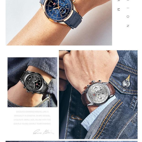 luxury men's chrono wristwatch - business and casual 40mm chronograph leather strap watch - japanese quartz movement, Slivery;brown
luxury men's chrono wristwatch - business and casual 40mm chronograph leather strap watch - japanese quartz movement, Slivery;brown